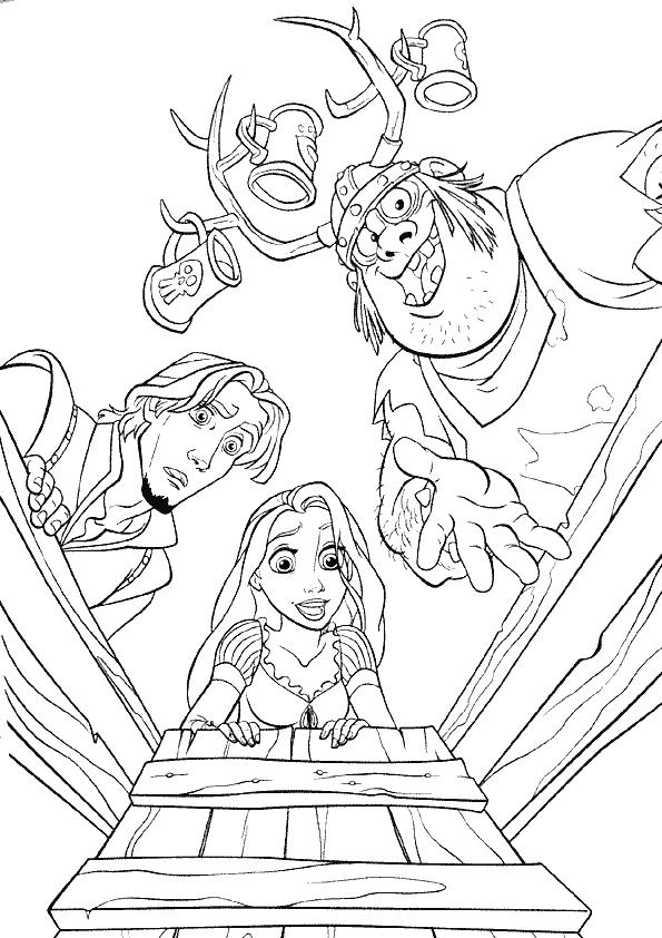 coloriage raiponce et ses amis